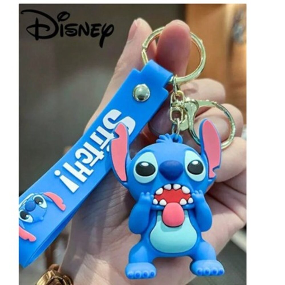 DISNEY Stitch “Screaming” Keychain Key Fob (BRAND-NEW & SO‎ CUTE!)